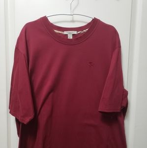 Burberry Maroon Crew Neck T Shirt